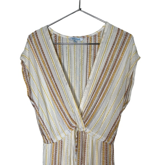 Blue Island Beach Dress Coverup Metallic Maxi Size Medium - Picture 2 of 16